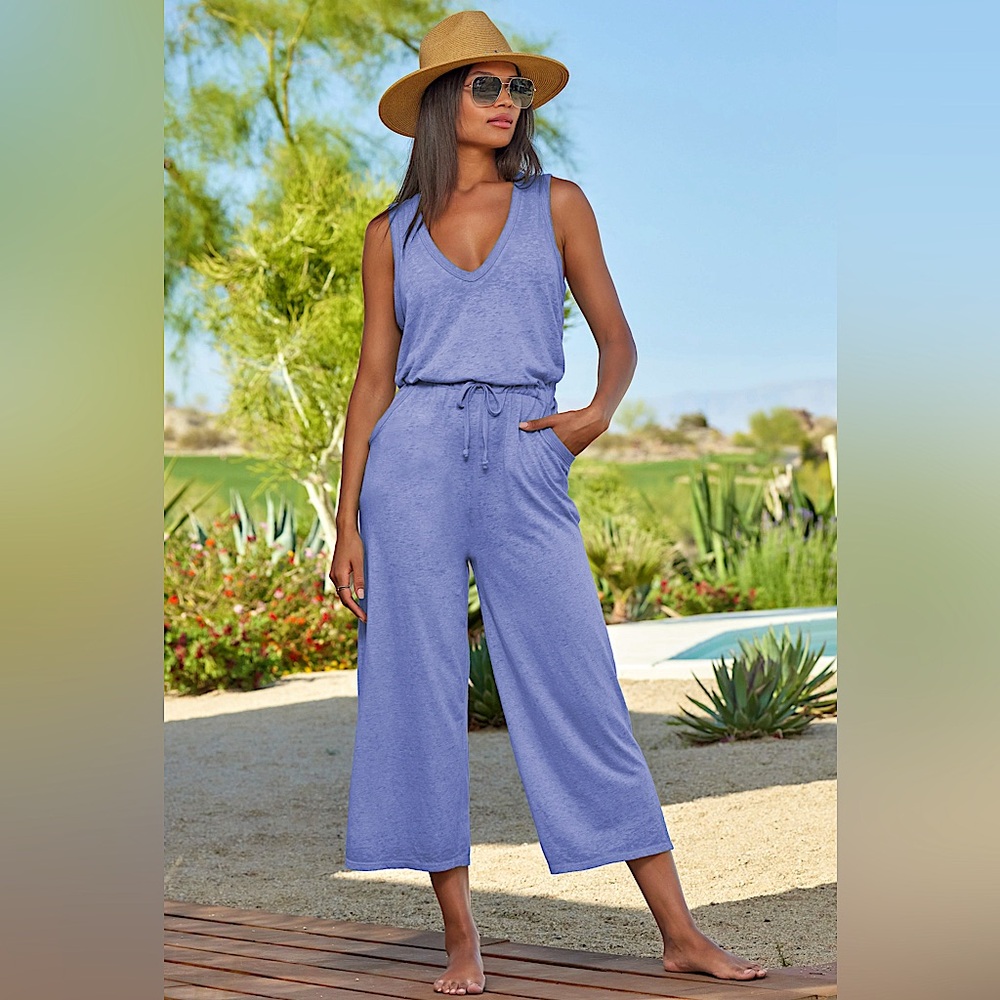 BECCA Lavender Sleeveless Jumpsuit Coverup